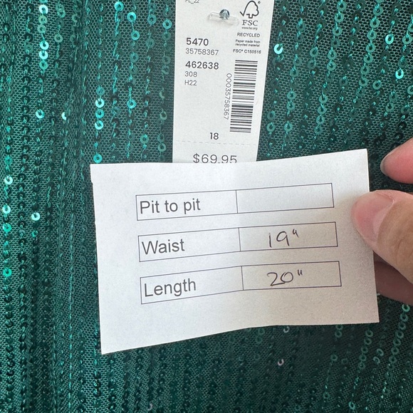 Addition Elle Sequin Mini Skirt Emerald Green - Picture 11 of 11